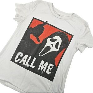 Ghost Face Call Me T Shirt Scream Movie Horror‎ Halloween Graphic Tee Size M